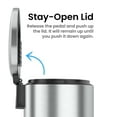 thumbnail image 6 of iTouchless SoftStep Semi-Round Stainless Steel Step Trash Can with Hinged Lid 7.93 Gallon (IP08DSS), 6 of 7