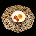 thumbnail image 1 of HTAIGUO Sets de Table pour Table à Manger Ensemble de 6 Sets de Table Octogonaux Antidérapants pour Table à Dîner (Or), 1 of 6