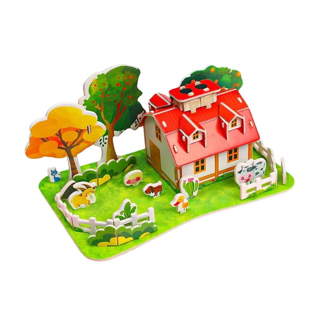 Rompecabezas 3D creativo de papel para el Día del Niño, juguetes de rompecabezas 3D para niñas Estilo B