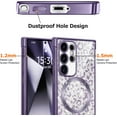 thumbnail image 5 of Magnetic Clear for Samsung Galaxy S24 Ultra Case Leopard Glitter [Compatible with Magsafe] Slim Soft TPU Electroplated Shockproof Protective Phone Case Cover for Samsung S24 Ultra Purple, 5 of 13