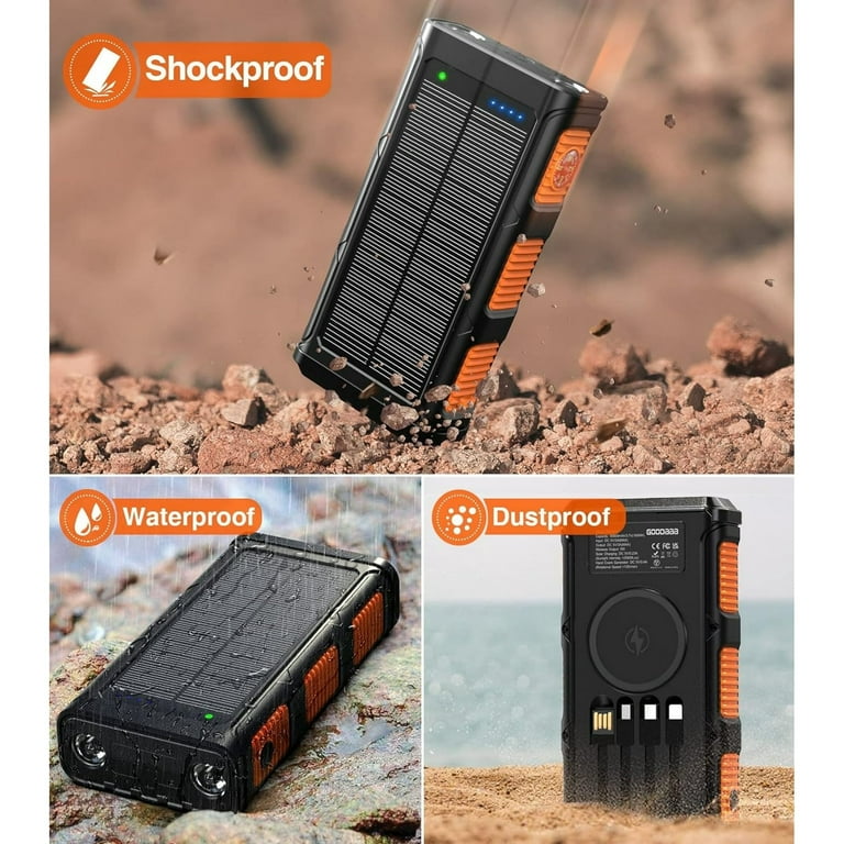 Walmart 45800mAh Solar Power Bank with Hand Crank, Qi