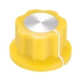 thumbnail image 1 of Perilla de control de volumen rotativa Uxcell de 6.4 mm de diámetro para potenciómetro de efecto de pedal amarilla, 1 of 3