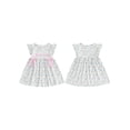 thumbnail image 2 of BemeyourBBs Kids Toddler Baby Girl Fathers Day Dress Outfit I Love My Dad  Fly Sleeve Floral Print A-Line Front Bow Smocked Dress Toddler Baby Girls Summer Dress, 2 of 9