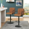 Duhome Elegant Lifestyle Bar Stool with Back Set of 2, Faux Leather Bar Stools with Arms Modern