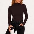 thumbnail image 6 of Perfectbot Women's Long Sleeve Tee Turtleneck Ribbed Knit Stretchable Top Fitted Basic Layering Shirt, 6 of 6