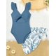 thumbnail image 4 of Traje de baño ADIRUN para niñas de 10 a 12 años, de una pieza, azul oscuro, 4 of 6