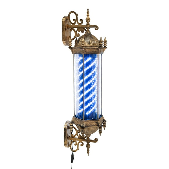 LED Rotating Wall Light Barber Pole White Waterproof Salon Barber Pole Shop Sign Light 110V