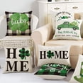 thumbnail image 6 of AVOIN colorlife St Patrick's Day Buffalo Plaid Lucky Throw Pillow Cover, Green Cushion Case Farmhouse Style Decoration for Sofa Couch 18 x 18 inch Square, 6 of 6