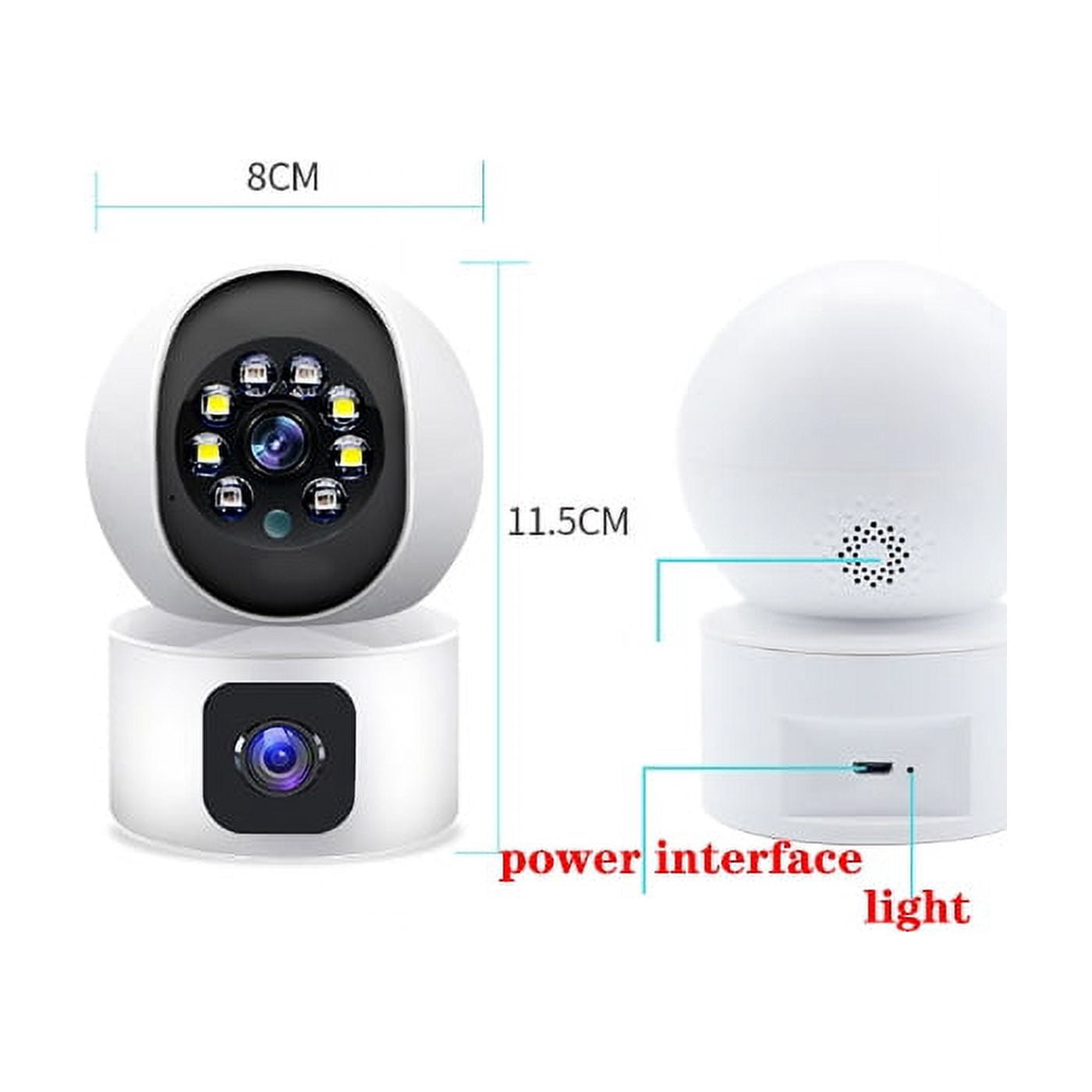 XTEILC Wireless Home Security 1080P 3MP Indoor Motion Detection, Night Vision Camera, White