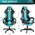 thumbnail image 4 of Luxvie Gaming Chair with Footrest High Back Ergonomic Computer Gamer Chair with Massage and Headrest Lumbar Support Swivel Office Game Chair for Adults, NavyBlue, 4 of 8