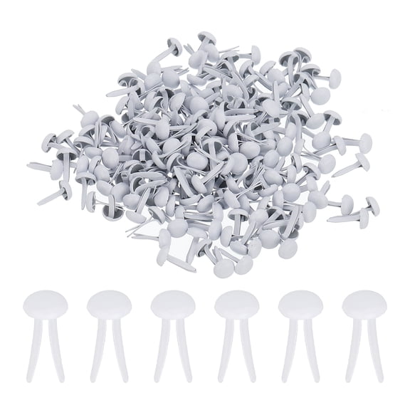 Uxcell 1000Pcs Paper Brass Fasteners Split Pins White 0.2 x 0.35"