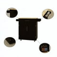 thumbnail image 3 of Black Wood 38.18 in. Kitchen Island with Adjustable Shelves and Towel Rack, 3 of 12