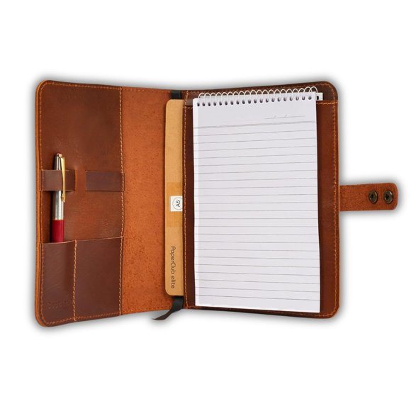 Funda para diario CestAntiQ de cuero rústico 6x9 con espiral