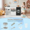 thumbnail image 6 of iYofe Play Kitchen Sets for Kids Ages 2+, Wood Kids Kitchen Playset for Toddlers with Real Lights & Sounds, Pretend Play Toys Kitchen with Cookware Accessories, White, 6 of 10