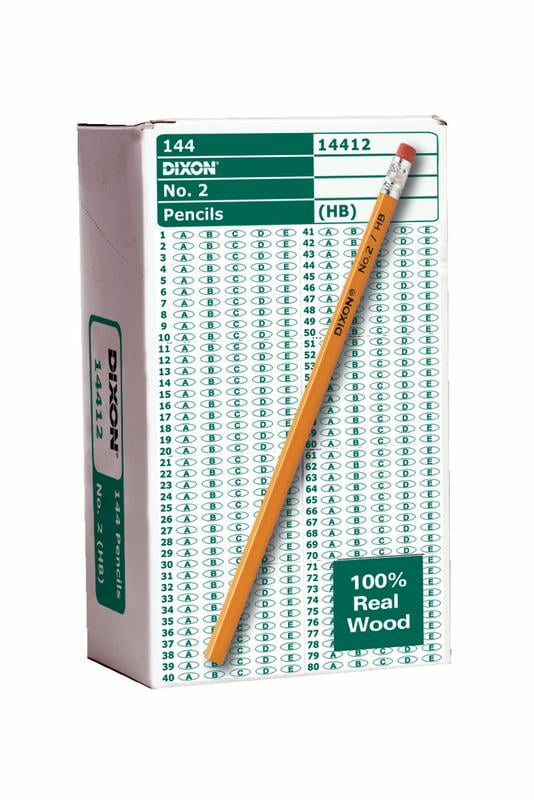 2 HB Soft 2 Yellow Pencils - New 8-Count Black Core Dixon No 14408 Wood-Cased 