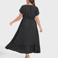 thumbnail image 6 of Summer Dresses for Women 2025 Plus Size Ruffle Sleeve V-Neck Swing Maxi Dress Sundresses for Women Beach Fashion, 6 of 8