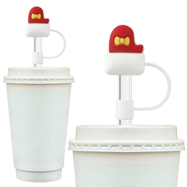 Boreal Craft 6Pcs Christmas Straw Cover Caps Reusable Drinking Straw Tips Lids Christmas Theme Silicone Straw Toppers Compatible For Straw Accessories For Christmas Food Vacuum