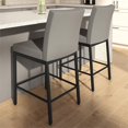 thumbnail image 3 of Amisco Perry Plus 30" Bar Stool - Taupe Grey Faux Leather/Black Metal, 3 of 10