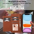 thumbnail image 3 of Dteck for iPhone 11 Case with Shoulder/Wrist Strap,Magnetic Leather Case Card Slots Wallet with Mirror Shockproof TPU Kickstand Cover for iPhone 11,Brown, 3 of 8