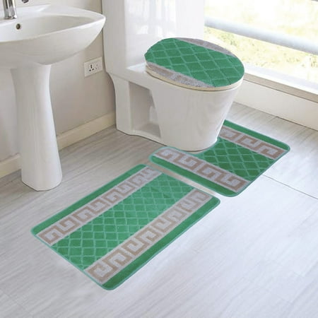 Nicole 3-Piece Mega Bath Mat Set, Greek Key Design, Sage | Walmart Canada
