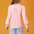 thumbnail image 5 of LIaqionyy Girls Long Sleeve Shirts Kids Crewneck Long Sleeve Curve Hem T-Shirts Basic Clothes, 5 of 6
