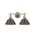 thumbnail image 3 of Yep by Golden Lighting Orwell 2-light Vanity in Aged Brass and Rubbed Bronze shade, 3 of 3