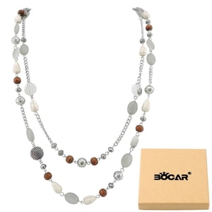 Bocar Long Double-Strand Beaded Statement Necklace