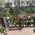 thumbnail image 3 of 3 Tier Ladder Potted Multiple Plants for Indoor and Outdoor Plant Stands, Adjustable Shelves and Multifunctional Plant Racks suitable for living room balconies and gardens,(Black), 3 of 15