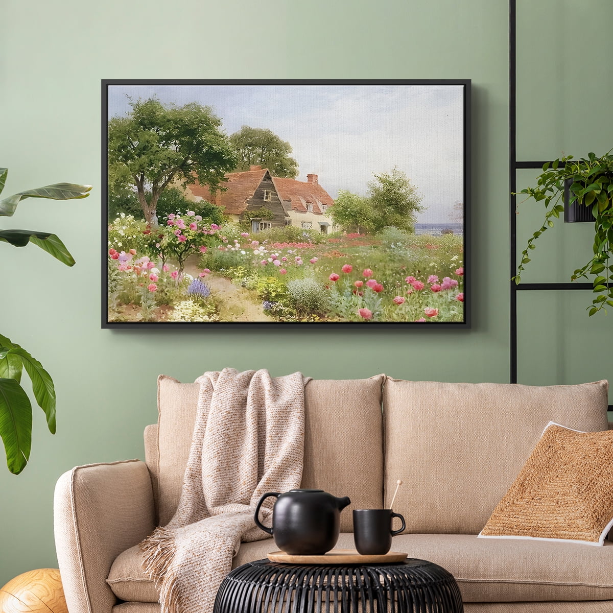 Vintage Landscape-CCLIV By Wexford Home Framed in Black Wood Gallery Wrapped Canvas 27 in. x 41 in.