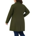 thumbnail image 4 of Agnes Orinda Women's Plus Size Winter Coats Notch Lapel Single Breasted Jacket Trendy Dressy Mid Length Pea Coat with Pocket 2025 1X Army Green, 4 of 7