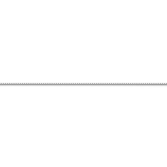14K Solid White Gold 1mm Box Chain Necklace, 18 Inches