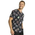 thumbnail image 3 of Tooniforms Scrubs Top For Men  Women V-Neck Print TF728, L, Pick A Hero, 3 of 4