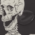 thumbnail image 4 of Funny Skull Skeleton  Shower Curtain Polyester Waterproof, Rock and Roll Skull Day of Dead On Black Backdrop Bath Room Shower Curtain with Hooks 60 W x 72 H inches, 4 of 6