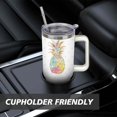 thumbnail image 7 of Watercolor Pineapple 40 Oz Tumbler with Handle Lid and Straw, Stainless Steel Double Walled Vacuum Insulated Cup, Cute Anniversary Wedding Birthday Gifts Tumbler for Women Men Friends Outdoor Indoor, 7 of 7
