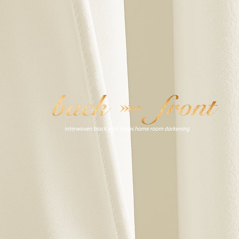 NICETOWN Velvet Blackout Curtains 52x96 Ivory 2-Pack photo 7