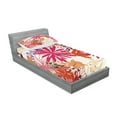 thumbnail image 2 of Ambesonne Flower Fitted Sheet & Pillow Sham Set, Vivid Floral Arrangement, Twin, Multicolor, 2 of 2