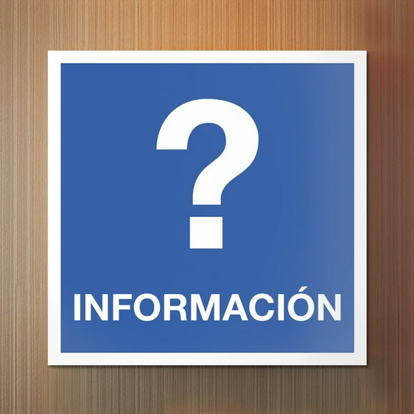 Señalamiento: "Centro informativo/módulo de información" azul y blanco. Plástico estireno calibre 40, ideal para interiores, medidas: 20 x 20 cm. Señalética, Letrero, Señal cuadrada informativa.