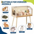thumbnail image 4 of Huisuilinss Hamster Cage With Legs,Guinea Pig Cage Chew Proof,Large Hamster Habitat,Wood Hamster House With Acrylic Window & Openable Top,Small Animal Cage For Chinchilla Gerbil Rabbits, 4 of 7