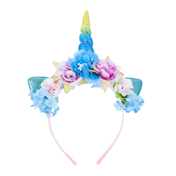KAKOWELY Diadema de unicornio para fiesta de cumpleaños, accesorio para el cabello para niñas y niños