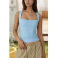 thumbnail image 4 of Women'S Square Neck Sleeveless Tank Tops  Blue M, 4 of 9