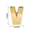 thumbnail image 3 of Efavormart 6" Shiny Gold Plated Ceramic Letter "V" Sculpture Flower Vase, Bud Planter Pot Table Centerpiece, 3 of 7