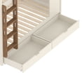 thumbnail image 6 of Harper & Bright Designs Queen over Queen Bunk Bed with Drawers and Shelves, Solid Wood Bunk Beds with Stairs and Hooks, Beige+Natural, 6 of 8