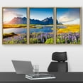 thumbnail image 2 of wall26 Framed Canvas Print Wall Art Set Vibrant Lavender Flower Mountain Lake Nature Wilderness Photography Realism Decorative Landscape Colorful for Living Room, Bedroom, Office - 16"x24"x, 2 of 5