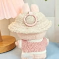 thumbnail image 4 of Five-Piece Doll Clothes Outfit Set,Chic Style for 17cm Dolls - Includes Clothes,Light Pink Heart Velvet Hat,Water Cup,Glasses & Canvas Shoes,Doll Not Included, 4 of 7