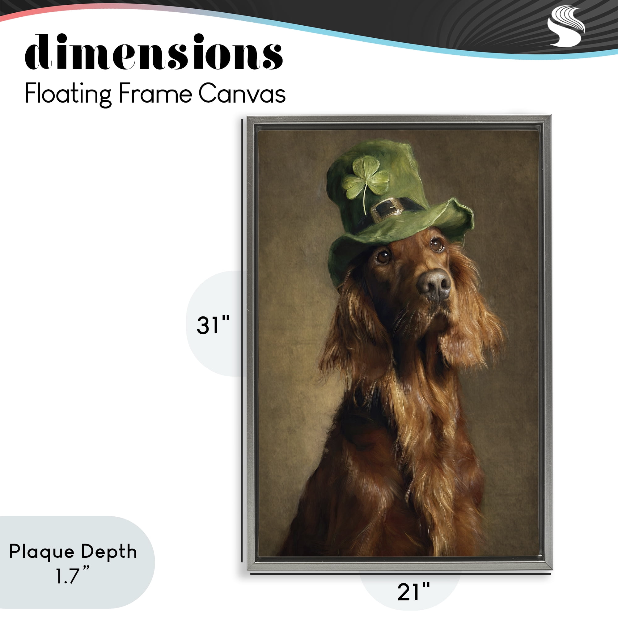 Stupell Industries The Irish Setter Portrait Gray Framed Floater Canvas Wall Art, design by Tina LeCour