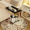 thumbnail image 4 of OYang Small Mobile Standing Desk, Adjustable Height Portable Rolling Desk, Tiltable Desk C Shaped End Table For Couch, Hospital Table Laptop Stand, 4 of 8