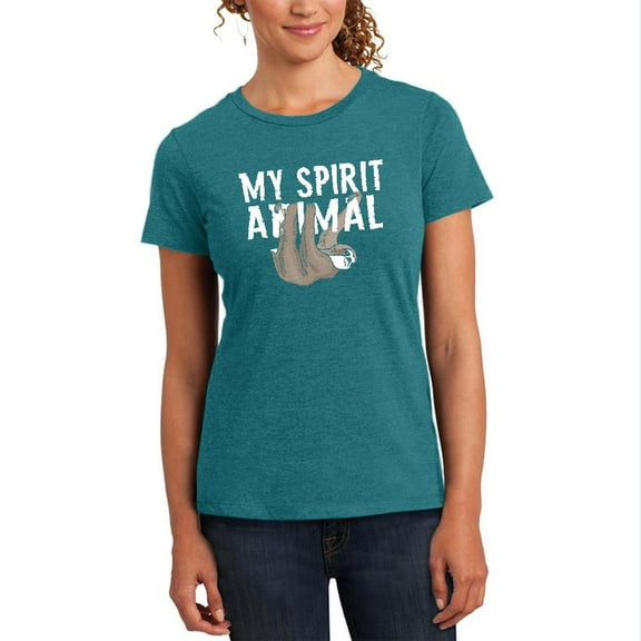 Sloth is My Spirit Animal Womens Soft Heather T Shirt Heathered Teal SM