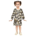 thumbnail image 2 of Girls' long-sleeved dress Husky Coin Girls' A-line dress with ribbed cuffs Soft and comfortable, 2 of 6