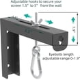 thumbnail image 4 of Universal Projector Screen L-Bracket Wall Hanging Mount 6 ih Adjustable Extension with Hook Manual, for or Ceiling Home and Movie Screens, 80 Lb Capacity Each, 4 of 5