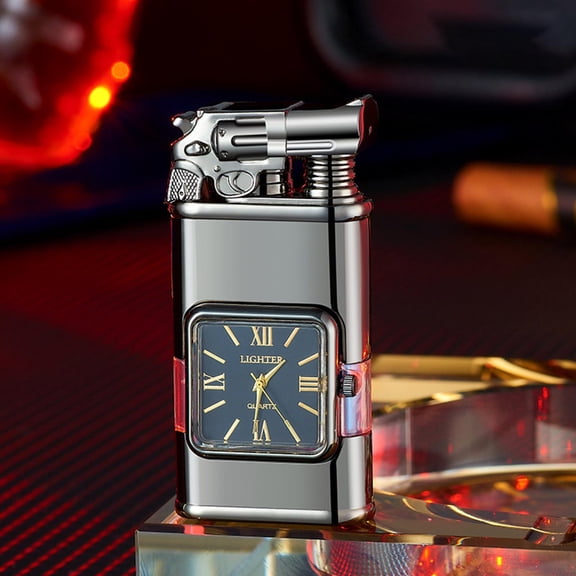 Electric Lighters Rechargeable Windproof Flameless Plasma Arc lighters with Clock dial Luxury Vintage Fancy Cool lighters for Candle Gift for Man